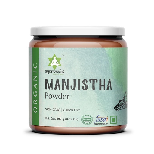 [BRSRAAIZOVYWE2TU] Organic Manjistha Powder (Rubia Cordifolia) | 100% Pure Ayurvedic Herb | Supports Skin Health, Blood Purification & Detox | Non-GMO | No Added Preservatives or Additives | 100g (Pack of 1)