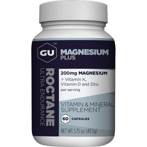 [BRSWGFIRCQHWKA32] GU Energy Roctane Magnesium Plus Capsules with Vitamin K, D and Zinc, Informed Choice, Recovery Support After Any Workout, 60-Count Bottle (1-Month Supply)