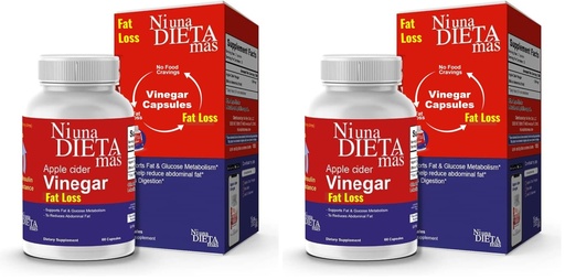 [BRSRGFI7AB7QK2Q4] Ni una dieta más Reduce Abdominal Fat - Apple Cider Vinegar Capsules - Best for Weight Loss (Pack of 2)