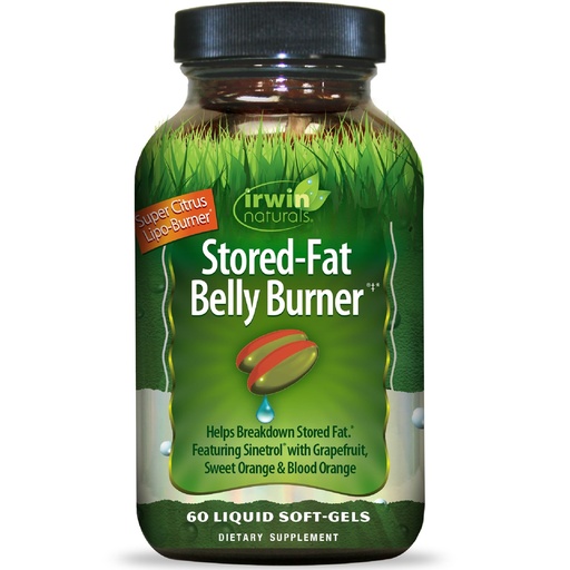 [BRSWKGYLBYDGMYDE] Irwin Naturals Stored-Fat Belly Burner – Sinetrol Citrus Blend for Fat Metabolism & Healthy Body Composition Support – Citrus Peel Complex + BioPerine - 60 Liquid Soft-Gels
