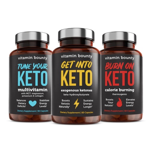 [BRSREGI5CJ5RUYIV] Keto Shred Starter Stack - Get Into Keto + Tune Your Keto + Burn On Keto – Metabolism, Energy & Weight Support Formulated for Keto Diet - 3 Supplement Bundle