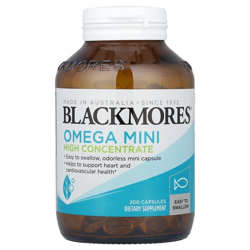 [BRSRABI3CQNQOH3F] Blackmores Omega Mini, High Concentrate, 200 Capsules