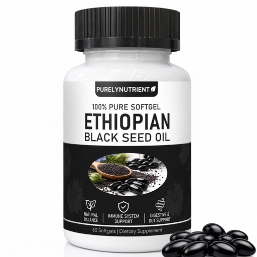 [BRSRGAI6OJYWYELH] Ethiopian Black Seed Oil - Non-GMO, Gluten-Free, 60 Count