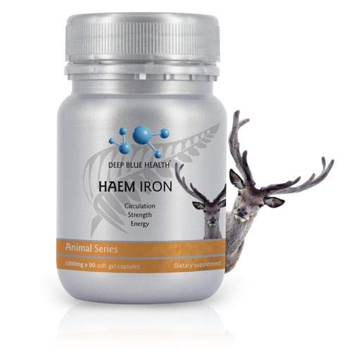[BRSWYYY7CANQ2F3V] New Zealand Heme Iron Supplement - 1000mg x 90 Soft Gel Capsules - Iron Deficiency Supplement for Anemia - Deer Blood w/ Ferrous Fumarate - Supports Energy, Strength and Circulation for Men and Women