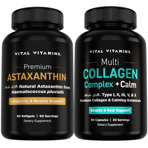 [BRSRYYAKAACB63LP] Vital Vitamins Astaxanthin + Multi Collagen Complex Plus Calm