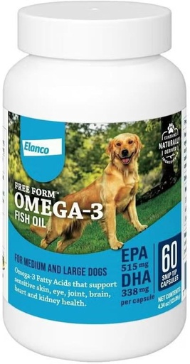 [BRSWIZ37BEAQGEDE] Snip Tips Omega-3 Fish Oil Liquid Supplement for Medium & Large Dogs, 60 Count