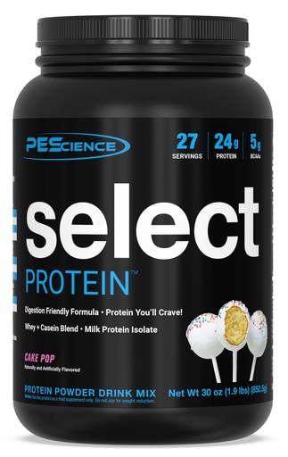 [BRSWGAIKO4PWG2D5] PEScience Select Protein Powder, Whey and Casein Blend, Lean Protein Powder for Women and Men, Low Calorie, Low Carb, Keto Friendly, Gluten Free, Cake Pop - 27 Servings