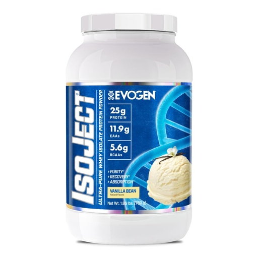 [BRSRAHD5OUPQI23U] Evogen Isoject - Whey Protein Isolate | Ultra-Pure Whey Protein Powder with Ignitor Enzymes, BCAAs, and EAAs | Enhanced Absorption & Recovery | Vanilla | 25 Servings