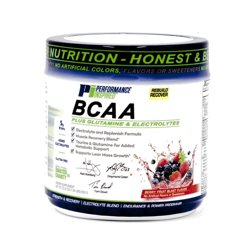 [BRSWECQNAVYRQFDU] Performance Inspired Nutrition BCAA Powder – 5G BCAA with Electrolytes, Taurine & Glutamine – All-Natural & Clean – Muscle Recovery & Repair – Berry Fruit Blast – 1.39 lb