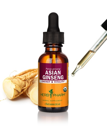 [BRSWIYTYOZ6ACDDC] Herb Pharm Asian Ginseng Liquid Extract: Organic Korean Ginseng, Energy, Sharp Focus, Adaptogen for Daily Stress, Fast-Absorbing & Sugar-Free Panax Ginseng Root Tincture, Up to ~3 Week Supply, 1 oz*