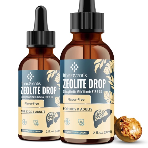 [BRSRAHYZAV7QK3I3] Itharoventis Zeolite Drops for Kids and Adults, Zeolite Clinoptilolite Liquid with Methyl Vitamin B12 & D3 for Gut & Speech, Immune, Bone, Energy, Monk Fruit Flavor, 4 Fl Oz