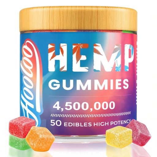 [BRSREZ35O55BYHLU] HOOLOO Hemp Gummies for Deep Bedtimes, Unwind, Focus - 6 Fruity Flavors Big Cubes Gummy Infused Vitamins Omega 3 - Extra Stength 4,500,000 for Adults - Made in USA