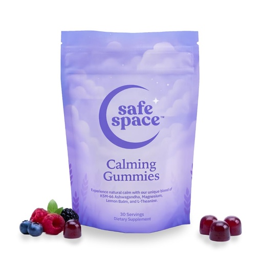 [BRSRGYIQAAJW2GTB] Safe Space Calming Gummies – Stress Relief with Ashwagandha, L-Theanine, Magnesium & Lemon Balm – Relaxation & Sleep Support – from ASMR – Vegan (60 Count)