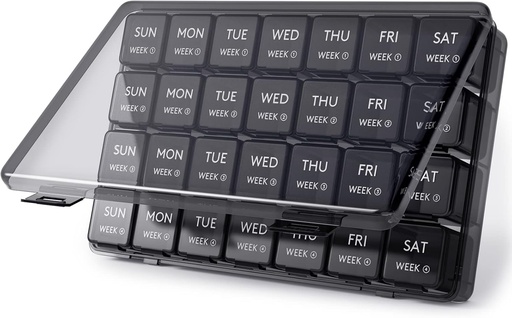 [BRSRMZT7OUCWCYDL] Lifewit Monthly Pill Organizer, 28 Day Pill Box, 4 Weeks One Month Pill Cases, Large Compartments Medicine Organizer for Vitamins, Fish Oils, Supplements