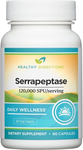 [BRSROBL2CENQIHL4] Healthy Directions Serrapeptase—120,000 SPU/Serving, 60 Vegan Capsules, to use as Part of Your Daily Wellness Regimen (60-Day Supply)