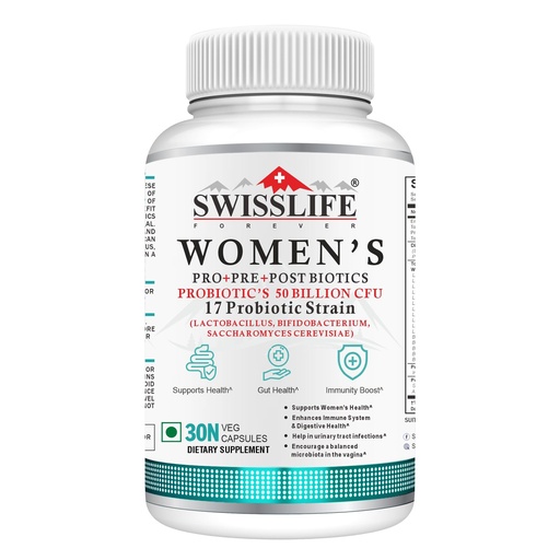 [BRSRAFQFAUPG22D7] Women’s Probiotics 30 Capsules | Probiotics 50 Billion CFU | with 17 Probiotic Strain Help in Gut Health, Support Women’s Health, and Boost Immunity