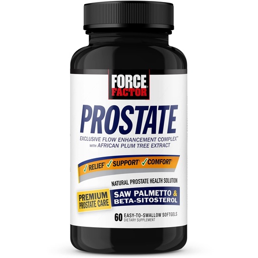 [BRSWKEY4DMFBUCL4] Force Factor Prostate Saw Palmetto, Pygeum & Beta Sitosterol Supplement for Men, Prostate Health/Size Support, Urinary Relief, Bladder Control, Reduce Nighttime Urination, 60 Softgels