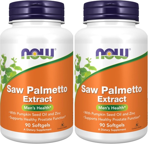 [BRSRGGQNPIHR4C3F] NOW Foods Supplements, Saw Palmetto Extract with Pumpkin Seed Oil and Zinc, Men's Health*, 90 Softgels, (Pack of 2)