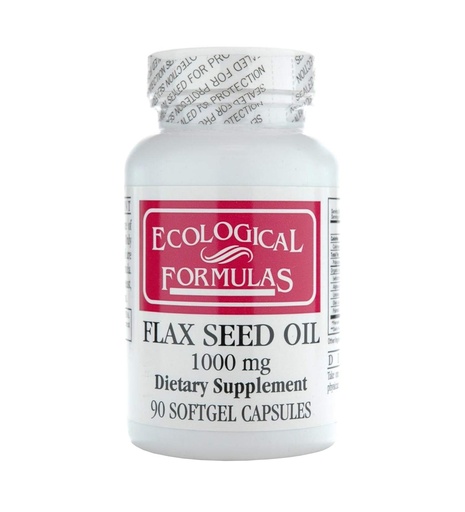 [BRSWIFQEAQBGC2Y7] Ecological Formulas Organic Flax Seed Oil 1000 Mg, White, 90 Count