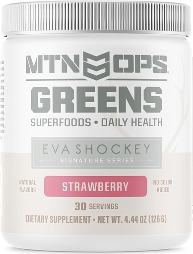 [BRSWGAQNBUNQ22TB] MTN OPS Eva Shockey Signature Series Super Greens Organic Super Foods Powder, Strawberry, 30 Servings, Strawberry, 4.4 Ounce