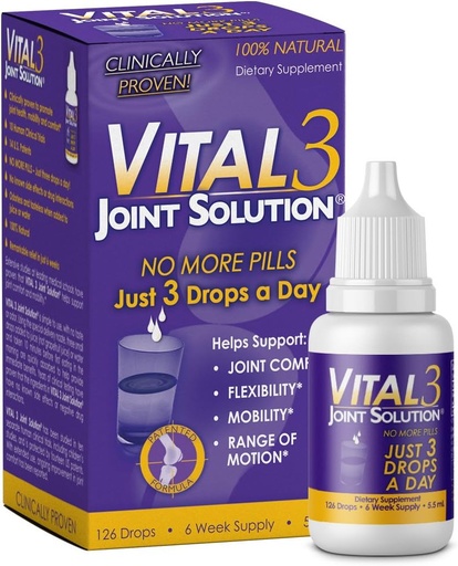 [BRSWI2T3A4GQ2FTK] Vital 3 Joint Solution Clinically Proven Liquid Knee Relief Supplement Biologically Active Fragments of Collagen Type II-n1 Supports Joint Flexibility and Mobility