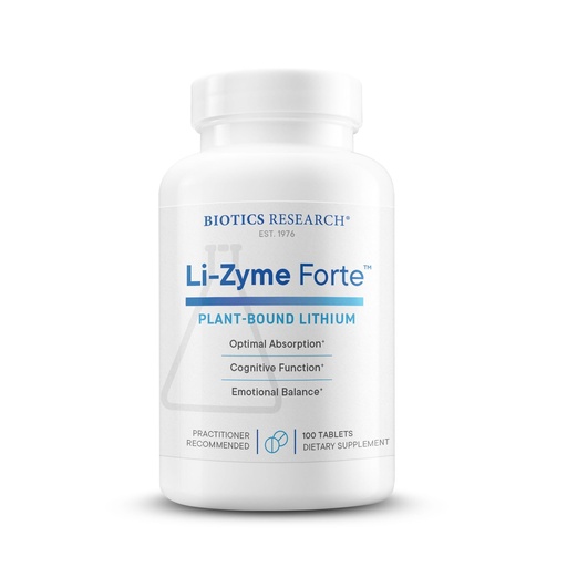 [BRSWIYL3AIHB2H34] Biotics Research Li Zyme Forte Plant-sourced, phytochemically Bound Lithium, Supports Brain Function, Memory and Mood Support,100 Tablets