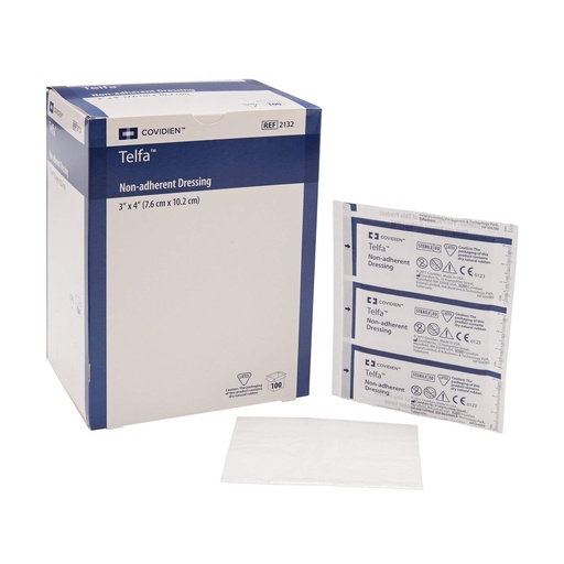 [BRSWIHA2CMBG2EDO] Covidien 2132 Telfa Non-Adherent Dressing, 3" x 4" (Pack of 100)