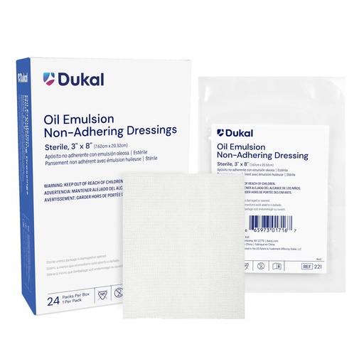 [BRSWKGYBBUCGAADK] Dukal Oil Emulsion Dressing, 3" W x 8" L (Box of 24)