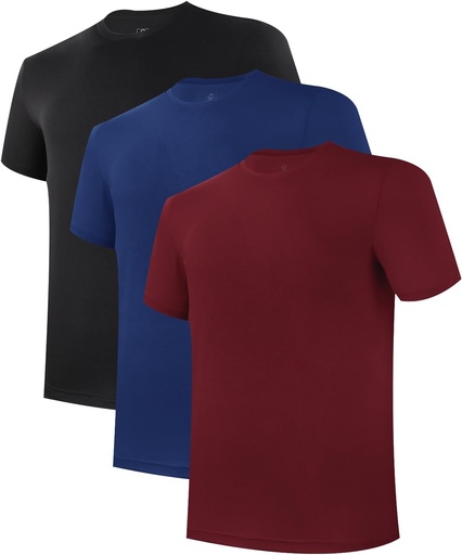 [BRSRMCQPOAFRUALX] BAMBOO COOL T-Shirts elasticizzati Crewneck Soft Tees per uomo,3 Pack