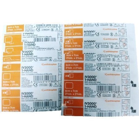 [BRSWIZYLOIGG22LM] Smith & Nephew IV3000 1-Hand Transparent Dressings 2-3/8"x2-3/4", Pack of 10 Dressings