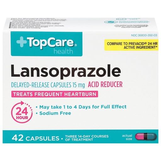 [BRSRGAQZOYHGEE3F] Topcare, Lansoprazole 15Mg Capsules, 42 Count