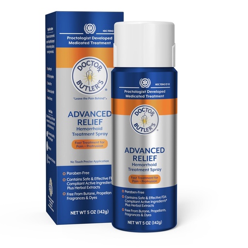 [BRSRAZLROV6QE3LD] Doctor Butler's Advanced Relief Hemorrhoid Spray – Advanced Relief Hemorrhoid Treatment Spray with Witch Hazel to Help with Sensitive Skin, Itch Relief, and Swelling Relief* (5oz)
