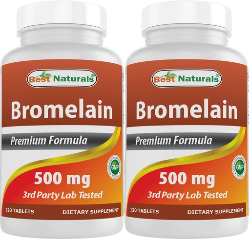 [BRSW2AQYOB5BAFDH] Best Naturals Bromelain 500mg 120 Tablets (120 Count (Pack of 2))