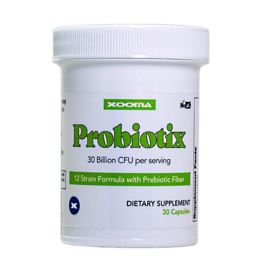 [BRSRGYAFOQBBQAI3] Xooma Probiotix 12-Strain Probiotic + Prebiotic Fiber, 30B CFU | No Refrigeration Required | Gut & Digestive Health, Immune Support, Bloating Relief | Gluten, Soy & Dairy Free – 30 Capsules
