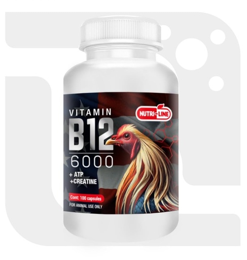 [BRSRGAAZC4MAG3LV] B12 6000 Poultry Vitamin for Chickens & Roosters – Supports Energy - Nutri-Line 100 Tablets