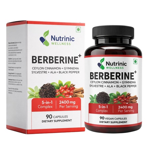 [BRSRGFT6O56WYFI2] Berberine 1500 mg – with ALA, Ceylon Cinnamon, Gymnema & Black Pepper 900 mg | Blood Sugar & Metabolic Support | 90 Vegan Capsules 30 Day Supply