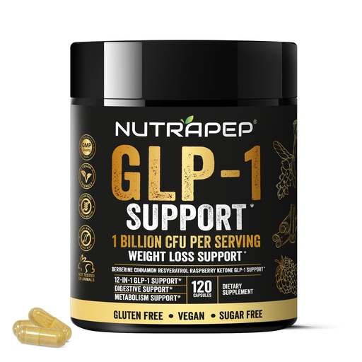 [BRSRGH3YBUCBAA3X] NutraPep GLP-1 Support Weight Loss Probiotic Supplement - Women Men Natural Appetite Suppressant & Metabolism Booster - Daily GLP1 Support to Activate Fat Burn Support Healthy Gut Curb Hunger