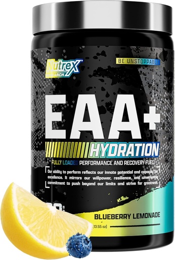 [BRSWYZI7C4IW23TF] Nutrex Research EAA Hydration ← EAAs + BCAA Powder ← Recuperación de músculos, fuerza, construcción de músculos, duración 8G Aminoácidos esenciales + electrolitos  durable Blueberry Lemonade 30 Servimientos