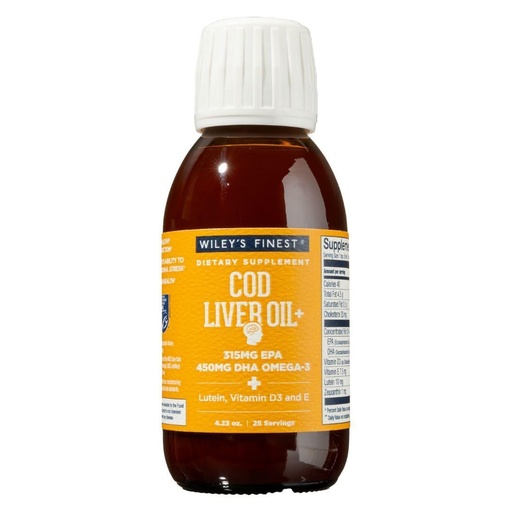 [BRSW2AIOCAMGYCL7] Wiley's Finest Cod Liver Oil - Orange Flavored Omega-3 Fish Oil Supplement - 765mg Omega-3s - 4.23 Oz (25 Servings)