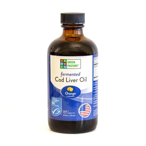 [BRSROGA7BYOQY3Y2] Green Pasture - Fermented Cod Liver Oil Liquid - 6 fl. oz. - Orange