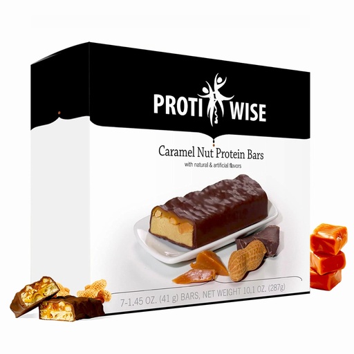 [BRSRAZYNBABAID36] ProtiWise Protein Bar – 15g Protein, Low Carb, Low Sugar, High Fiber, Low Calorie Meal Replacement Nutrition Bar, Healthy Snack for Weight Management Diet (Caramel Nut)-Pack of 2 (7/Box)
