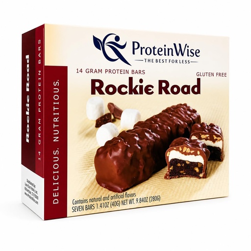 [BRSWYYYZOQBRG3LU] ProteinWise High Protein Bars, Rocky Road, Bariatric, Trans Fat Free, Low Carb, Low Calorie, Diet Healthy Snack, 7 Count