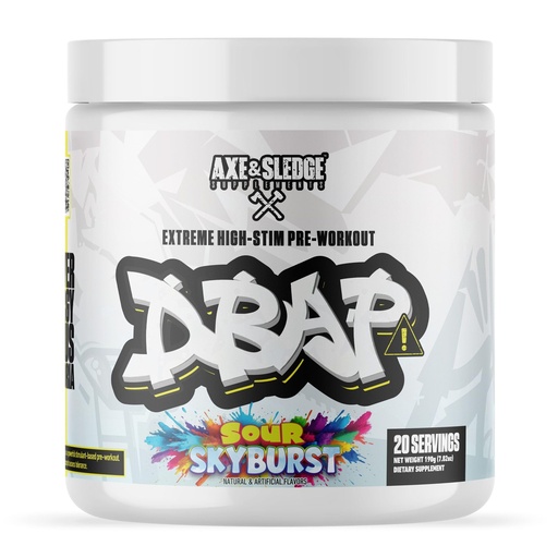 [BRSRABT6BECQE2A6] DBAP Extreme High Stim Pre-Workout Powder | 400mg Caffeine | Beta Alanine, Betaine Anhydrous, Electrolytes & Focus | High Stimulant Pre Workout Supplement | 20 Servings,Sour Skyburst