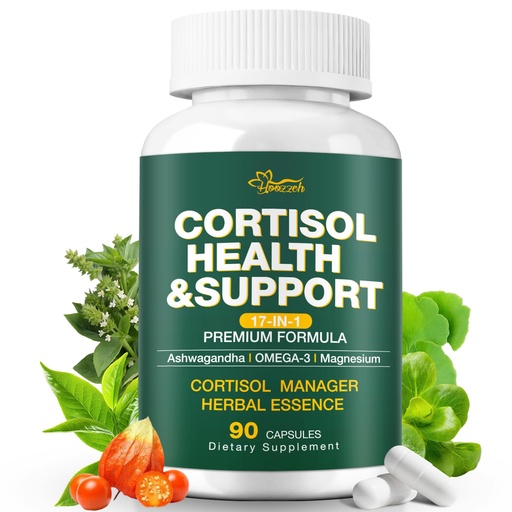 [BRSRGGA2OJ7GEAYU] Cortisol Supplements for Women & Men, Cortisol Reducer with Magnesium, Ashwagandha & L-Theanine, Cortisol Manager for Sleep Support & Stress Relief, Cortisol Detox, Lower and Control 90 Capsules