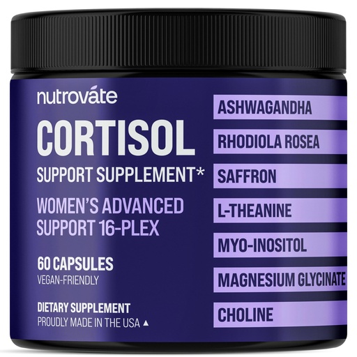 [BRSRGFALAQIBEF3B] Cortisol Supplement for Women [16-Plex]- Rhodiola Rosea, Ashwagandha, L-Theanine, Magnesium Glycinate -Supports Sleep & Calm, Cortisol Detox Support with Saffron, Phosphatidylserine, Vegan Made in USA