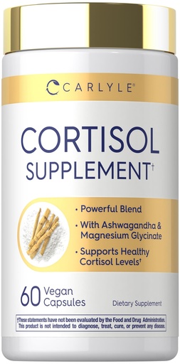 [BRSREBD4AEFQ2HYZ] Carlyle Cortisol Supplement | 60 Vegan Capsules | Ashwagandha & Magnesium Complex | Non-GMO, Gluten Free