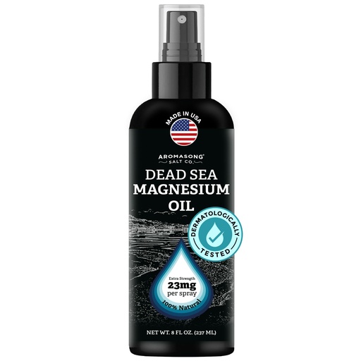 [BRSRMAIRCQIRAELH] Aromasong Magnesium Spray - Extra Strength (23mg in Each Spritz) 8 Oz, Natural and Pure Magnesium Oil Spray - Made in The USA - for Leg Discomfort and Promotes a Calm Sleep