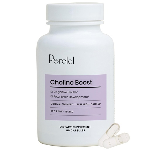 [BRSRGGAOPMIGKC3H] Perelel Women’s Choline Boost, Supports Baby’s Cognitive Function Throughout Pregnancy & Early Childhood, Choline Supplement for Prenatal, Postpartum & Breastfeeding, Gluten Free, Non GMO, 60 Capsules