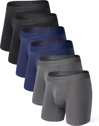 [BRSROCA2O4ORMYA6] Separatec Herren Unterwäsche mit Pouch Moisture Wicking Rayon aus Bamboo Unterwäsche Herren Atmungsaktive Boxer Briefe 3 oder 6 Pack