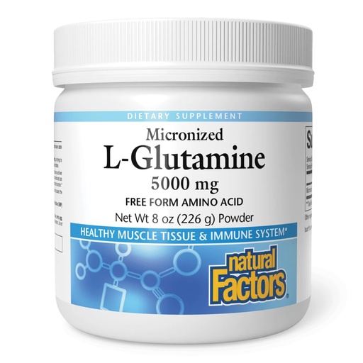 [BRSWIFQ4BMHWGAAZ] Natural Factors, Micronized L-Glutamine Drink Mix 5000 mg, Supports Muscles and Immune Function, 8 Oz